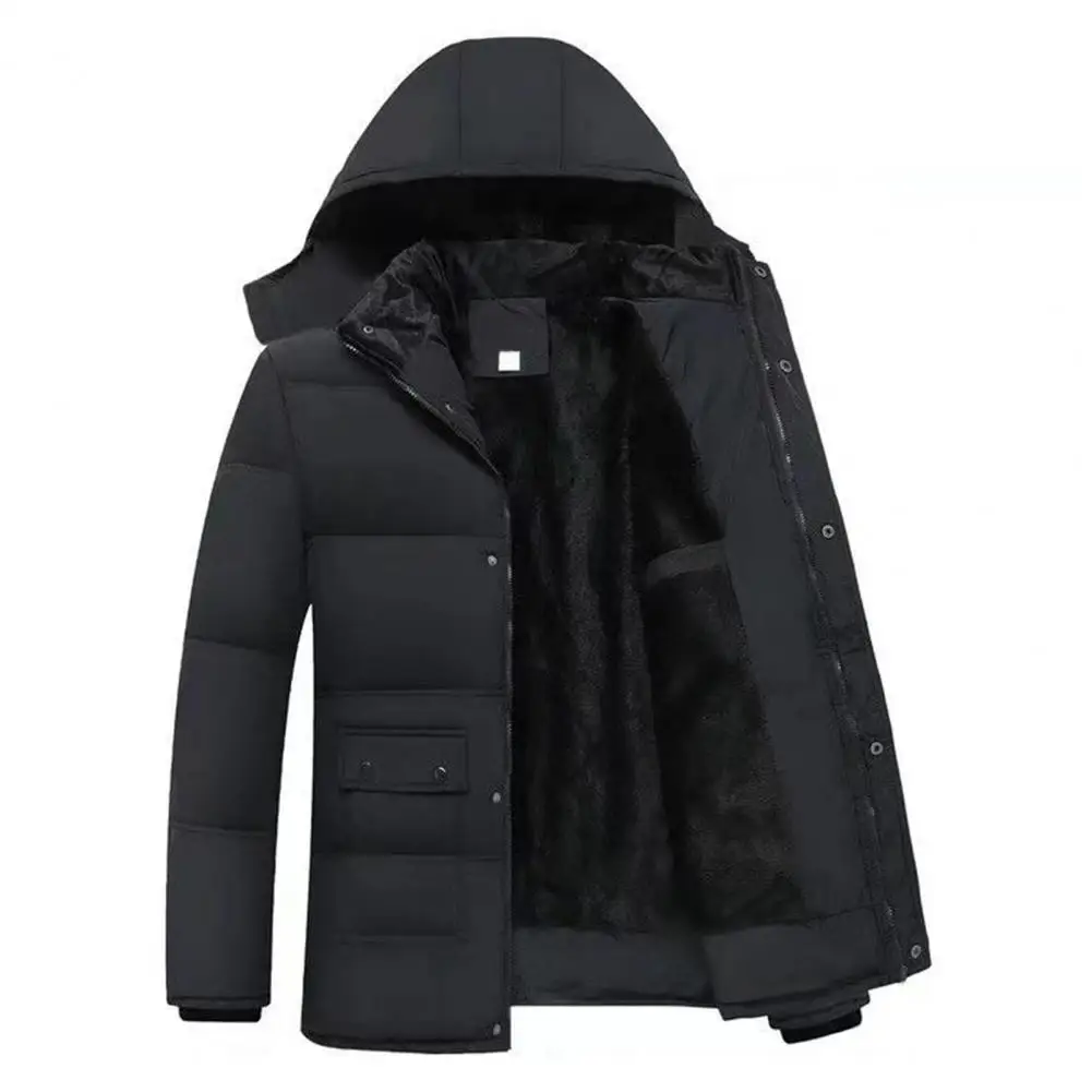 Wintermantel Herren Kapuzen Daunen jacke mit Plüsch futter wind dichtes Design Herren Baumwoll mantel für Winter Wärme Stil Herren Baumwolle