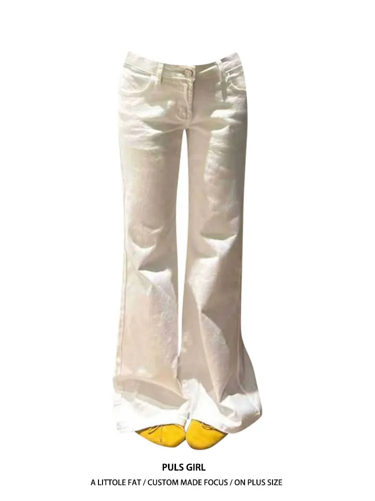 

Low Waist Bell Bottom Jeans Women's Casual Slim Fit Slimming Long Pants Street Style Vintage Look plus Size American Hot Girl