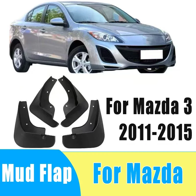

4pcs Auto Tire Mudguard Waterproof Prevent Mud Splashing Car Mud Flap Fender Trim Accessories For Mazda 3 2011-2015 2014 2013