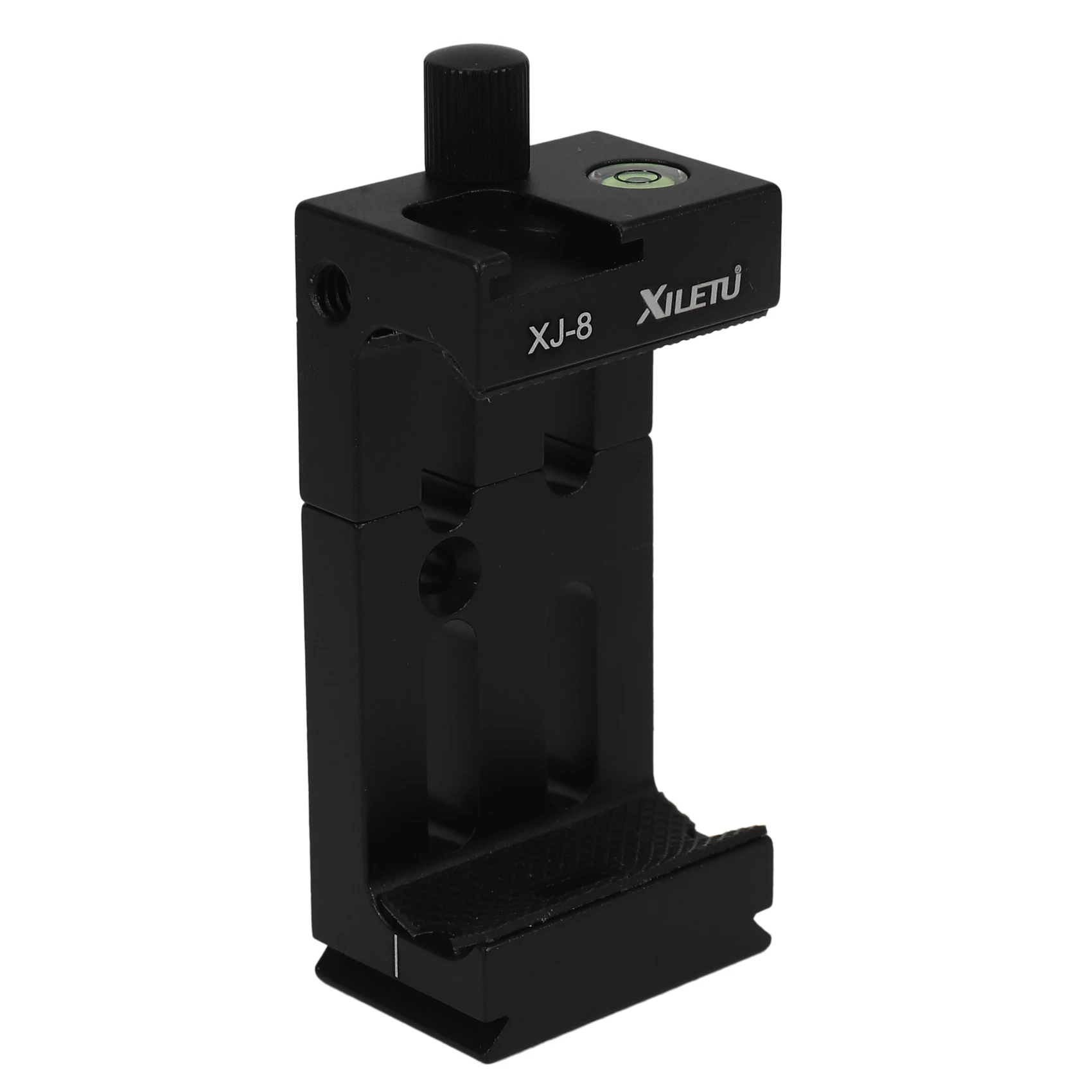 XILETU-suporte de cabeça tripé, suporte do telefone móvel, clipe para telefone, lanterna, micro-telefone com nível de espírito, montagem sapata fria, XJ-8