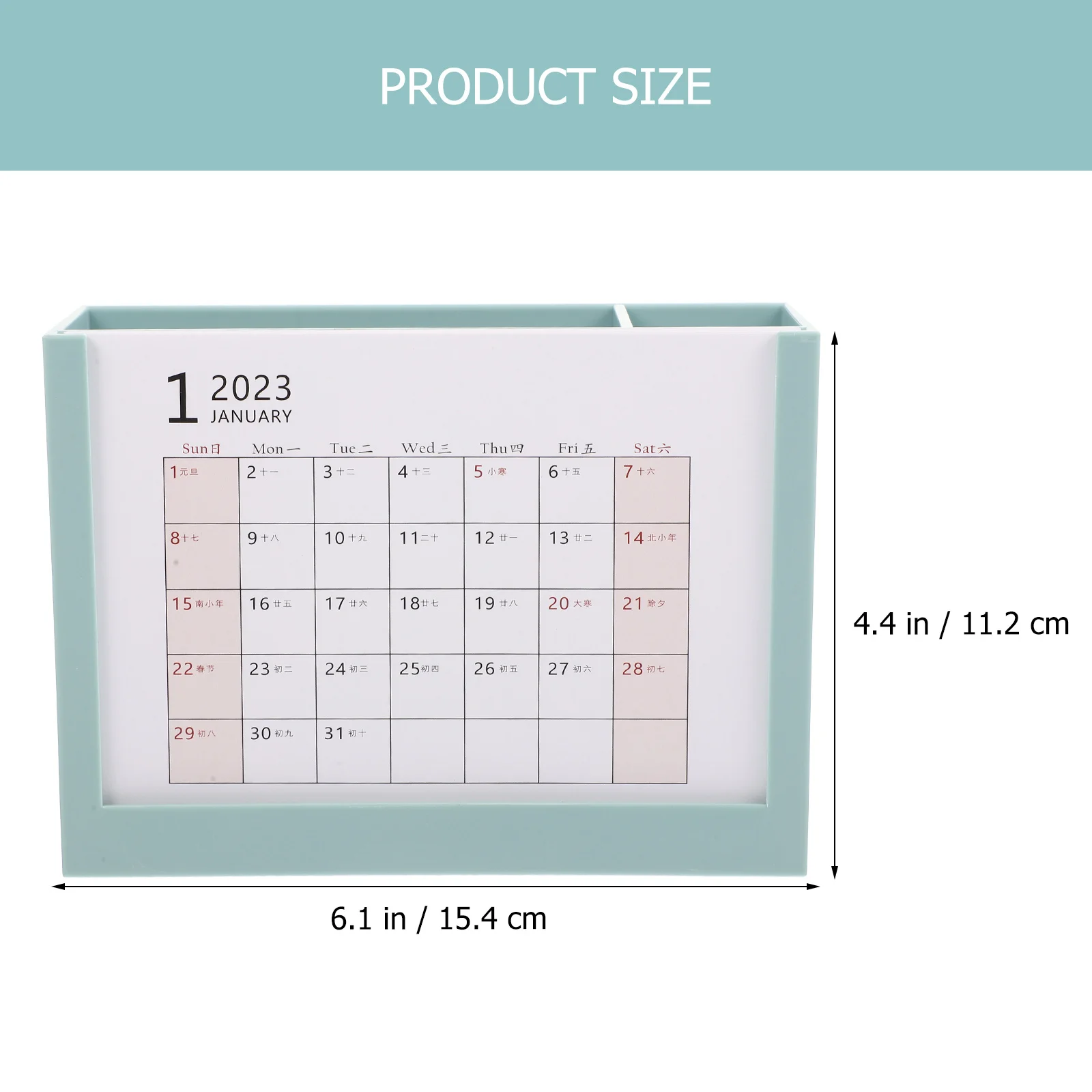 سطح المكتب التقويم حامل قلم 2023 صندوق تخزين متعدد الوظائف مخطط الوقت المنظم مكتب عمل ديكور مفتاح تخزين المجوهرات