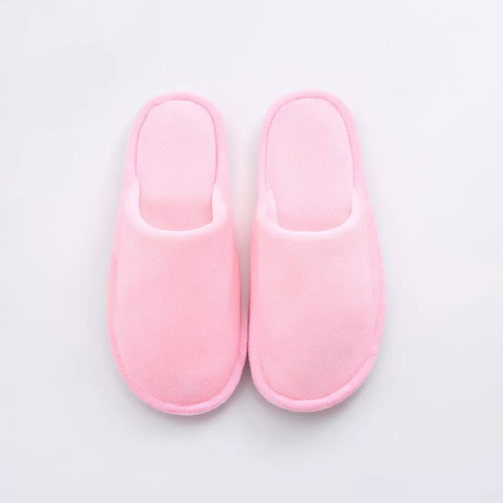 

Non-Slip Winter Home Warm Slippers Soft Fabric Fluffy Texture Warm Cotton Shoes EVA Autumn And Winter Household Floor Slippers