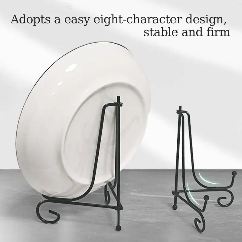 

Plate Easels For Display Set Of 4 Decorative Metal Plate Stand 5-inch Tabletop Picture Holder Tripod Easels For Pictures Home