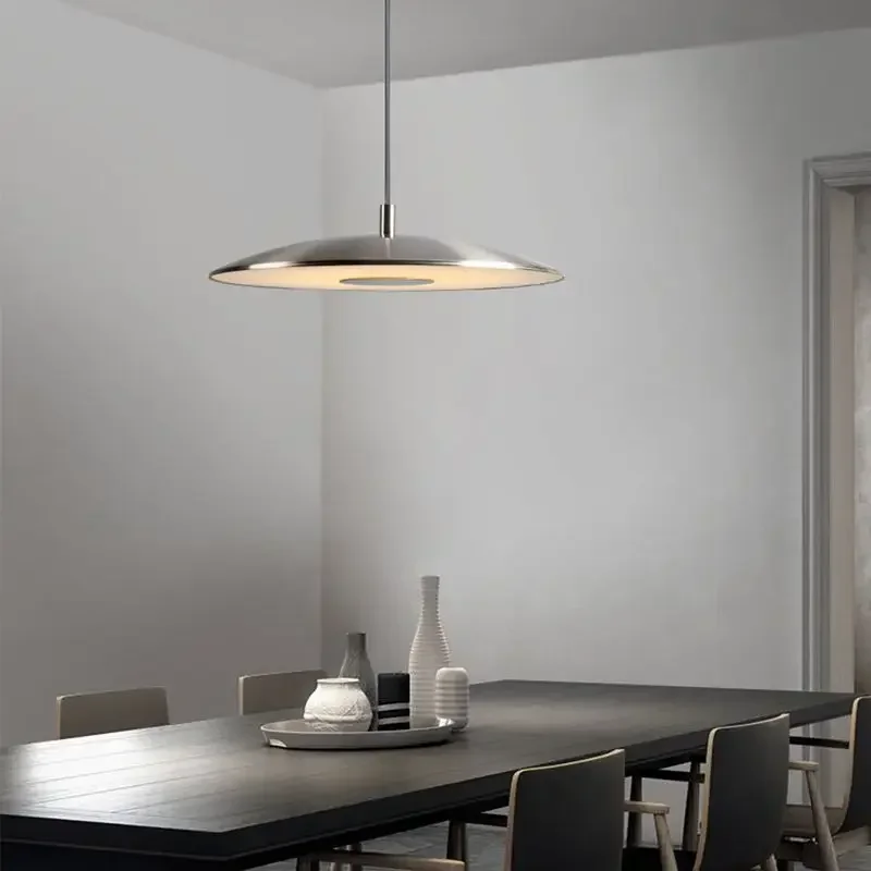 

Futuristic silver led celling pendant light for Coffee Shop Kitchen bedroom living dining retaurant business lighting