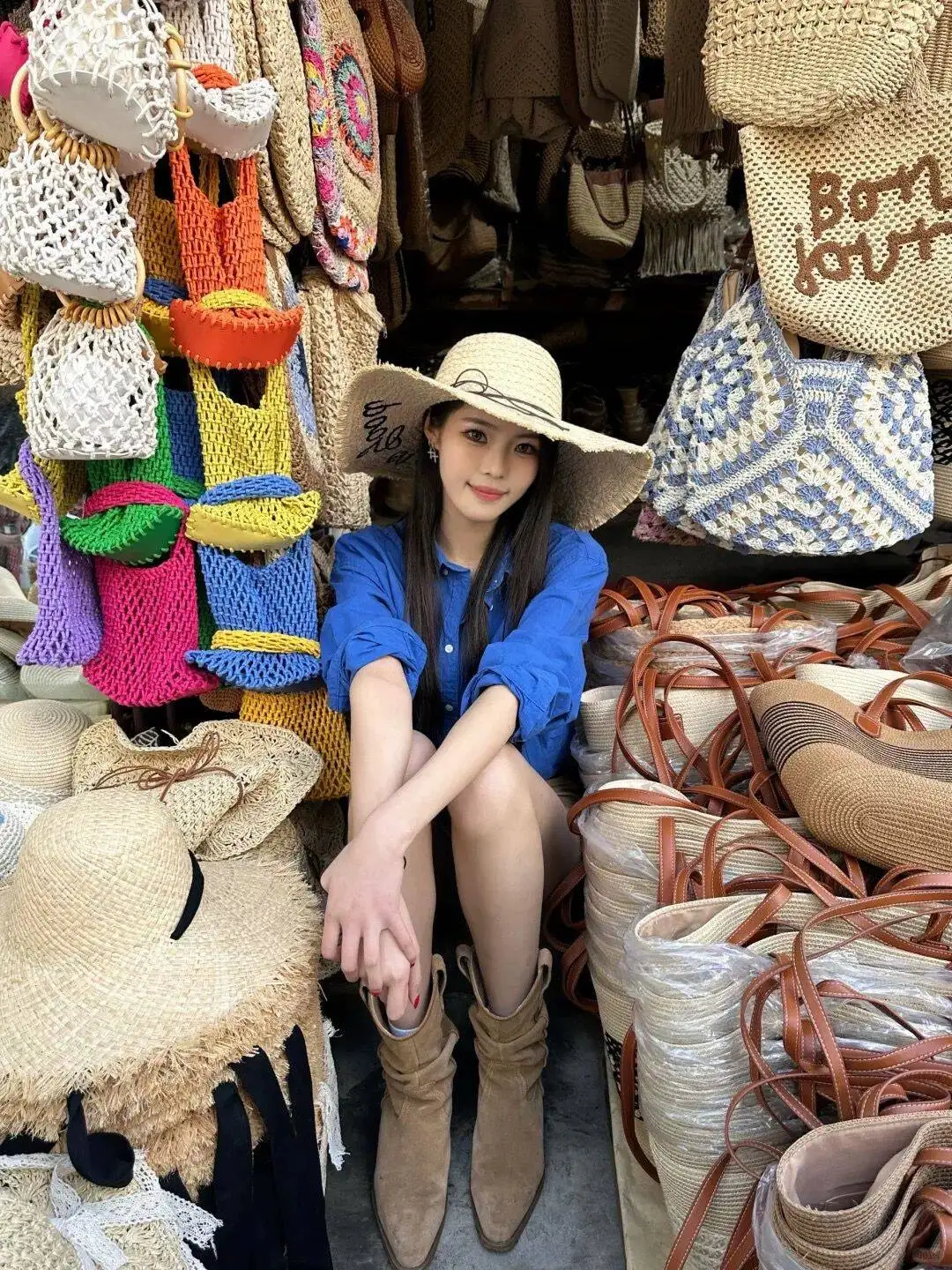 카키 데님 여성용 하이웨이스트 슬림핏 여름 신상 핫팬츠 스트레이트 레그 트렌디 진 캐주얼 팬츠