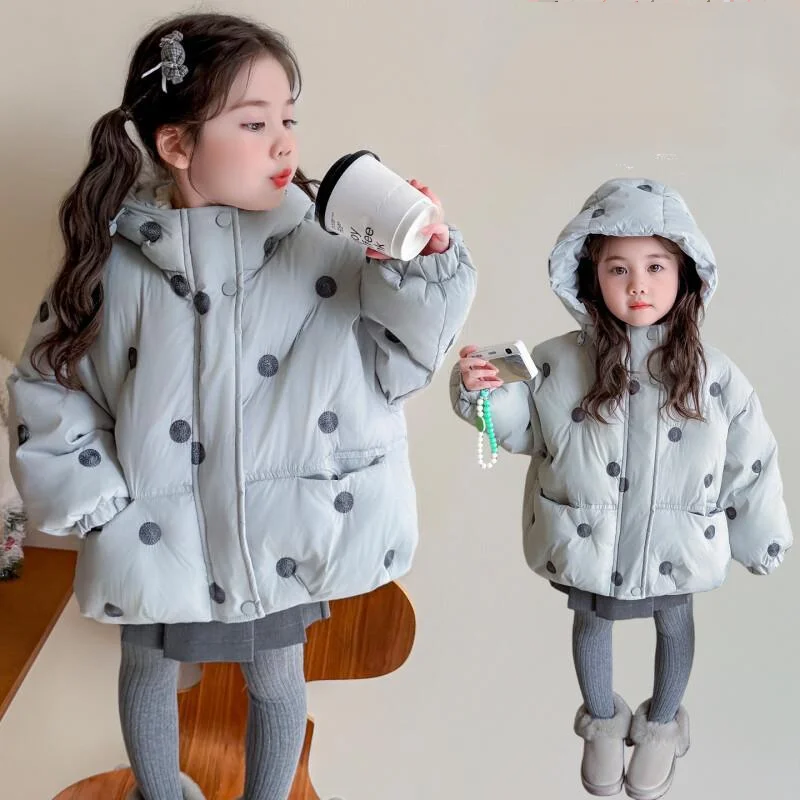 

Children's Thick Warm Cotton Jacket Winter New Style Korean Version Hooded Girls Fashion Clothing Trendy Girls' Coat Tops 2025