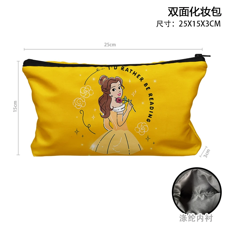 Disney Princess Beauty Beast Alice in Wonderland M7760 Anime Briefcases Cartoon Makeup Bag Casual Pen Bags Storage Handbag Gift