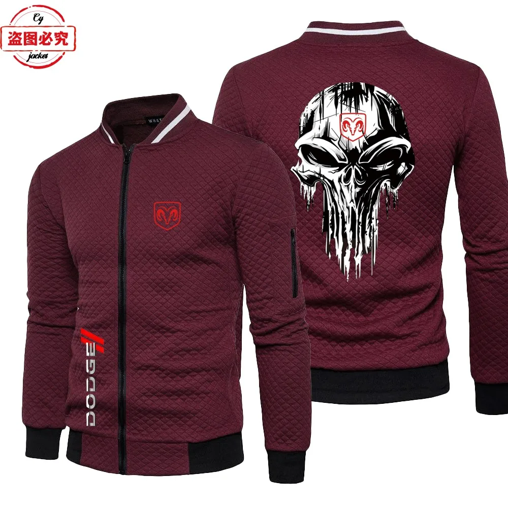 Dodge car logo racing suit jacket loose long-sleeved men's top zipper cardigan stand-up collar jacket work clothes