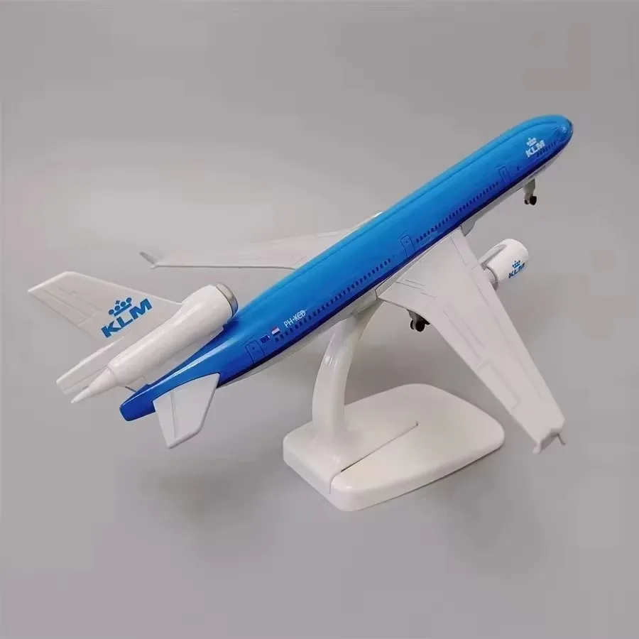 20cm Netherlands KLM Airlines MD MD-11 Airways Diecast Airplane Model Alloy Metal Air Plane Model w Landing Gears Aircraft Toys