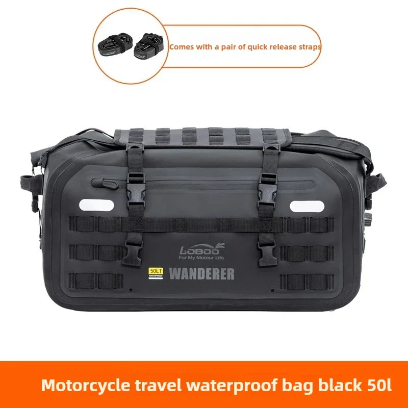 LOBOO 50L Motorcycle Backseat Bag Motorcycle Travel Equipment Duffel Bag Storage Backpack Waterproof Wear-resistant Tail Bag