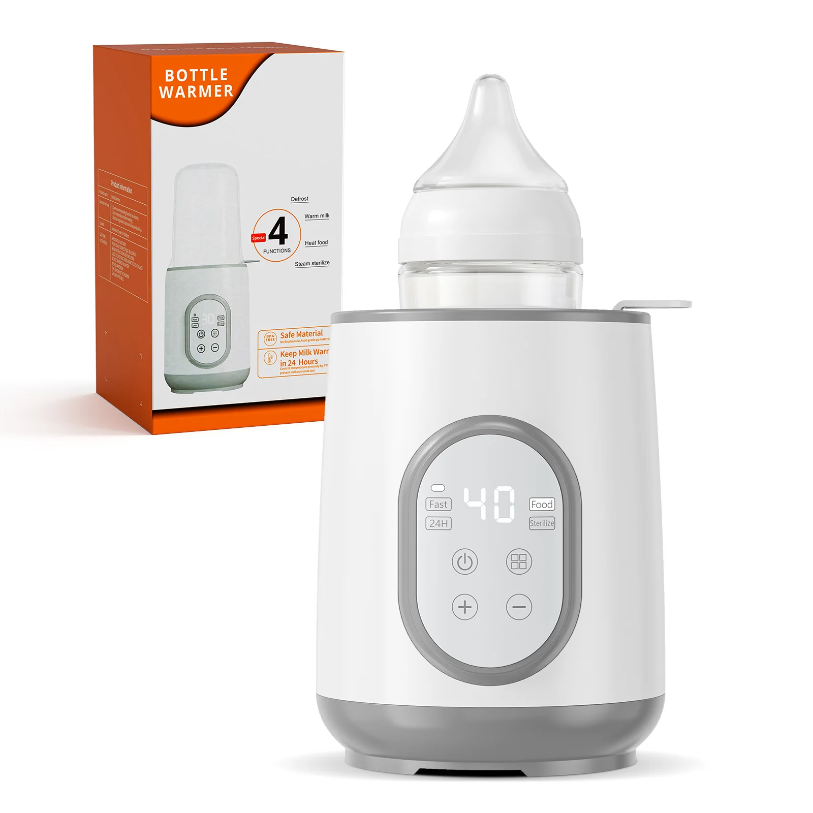 

Multifunction Bottle Warmer Sterilizer Accurate Temp Control Milk Heater for Feeding Care