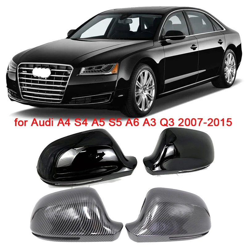 

Для Audi A4 S4 A5 S5 A6 S6 A8 S8 Q3 AQ3 A3 2007-2014 2015 глянцевые черные колпачки из углеродного волокна с узором заднего вида для наружных боковых зеркал
