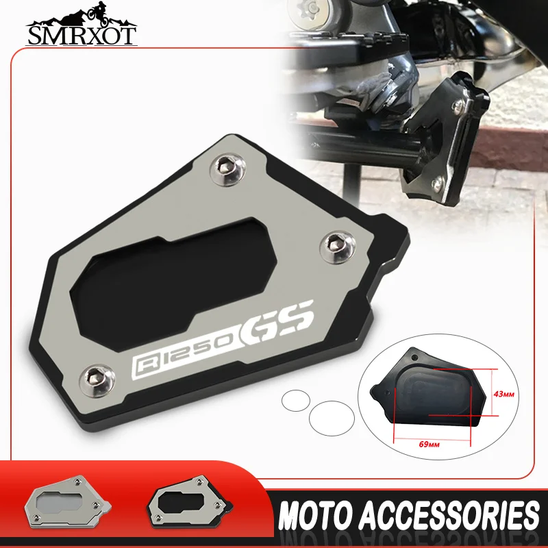 Kickstand de extensão da motocicleta, placa de suporte antiderrapante, suporte lateral para o pé para BMW R1200GS LC ADV 14-23 R1250GS HP ADV 18-24, novo