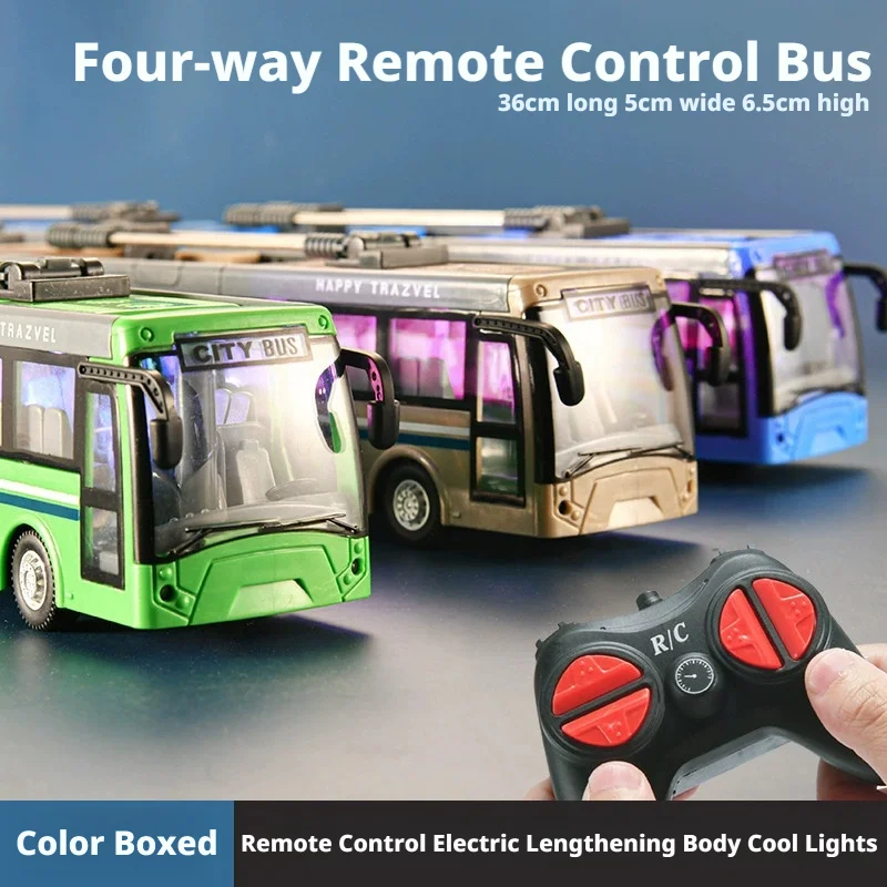 

4CH City Bus Radio Control Car With Lights RC Bus Model Toy Remote Control Bus With Lights Toys Christmas Gifts for Kid Boy Girl