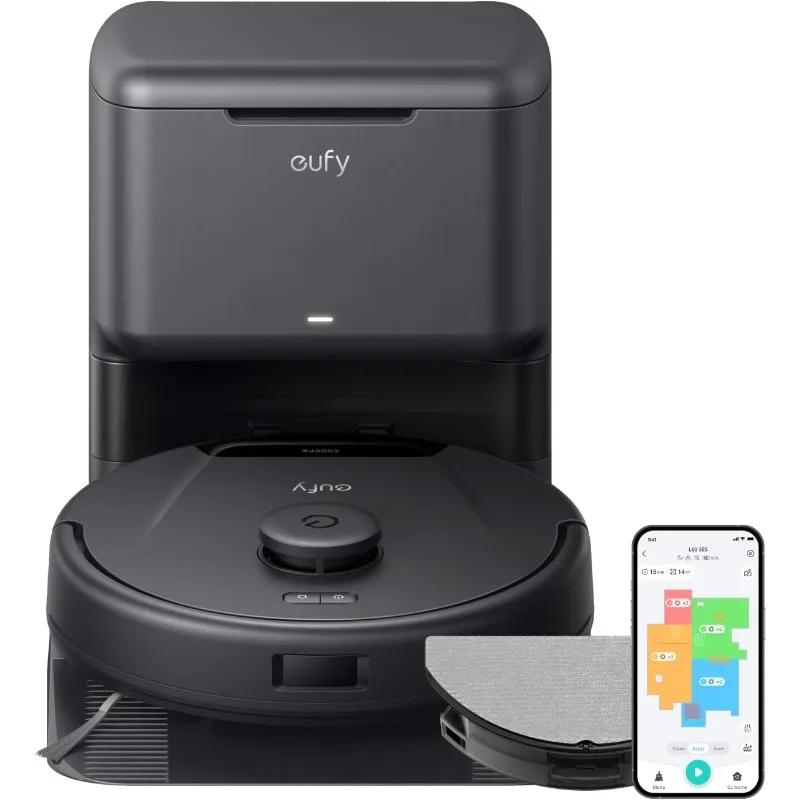 eufy L60 Hybrid Robot Vacuum with Self Empty Station, Hair Detangling Technology, Up to 60 Days of Hands Free Cleaning