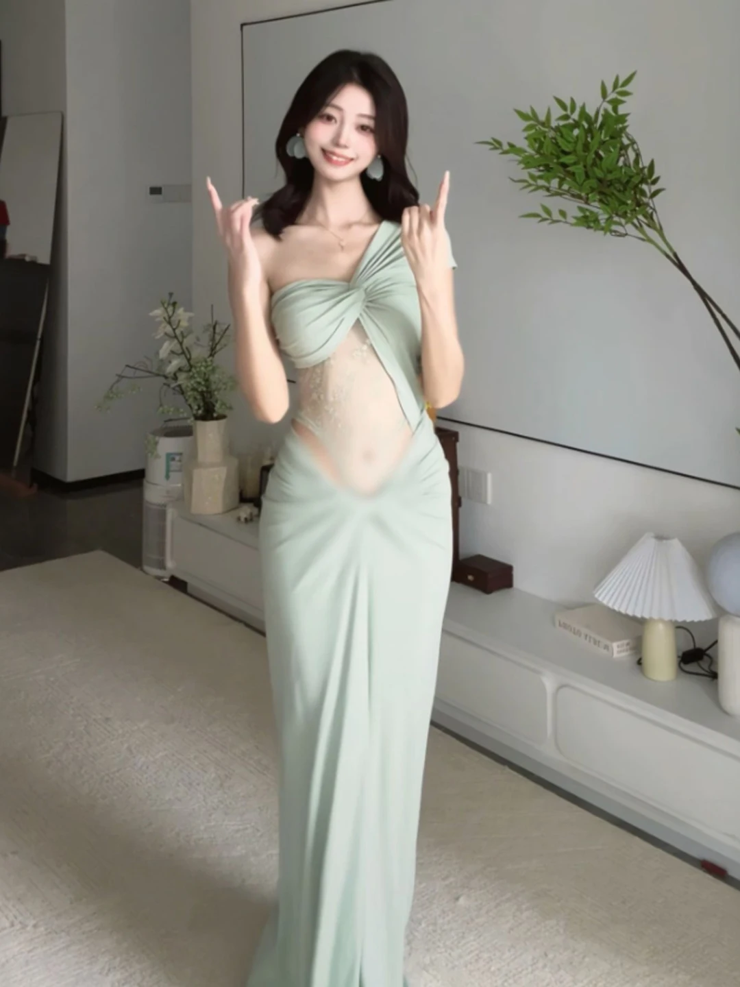 

Sexy Pure Desire Wind Strapl Knot Slim Fit Long Dr Faionable High Waist Cotton Winter Dr for Women And Girls