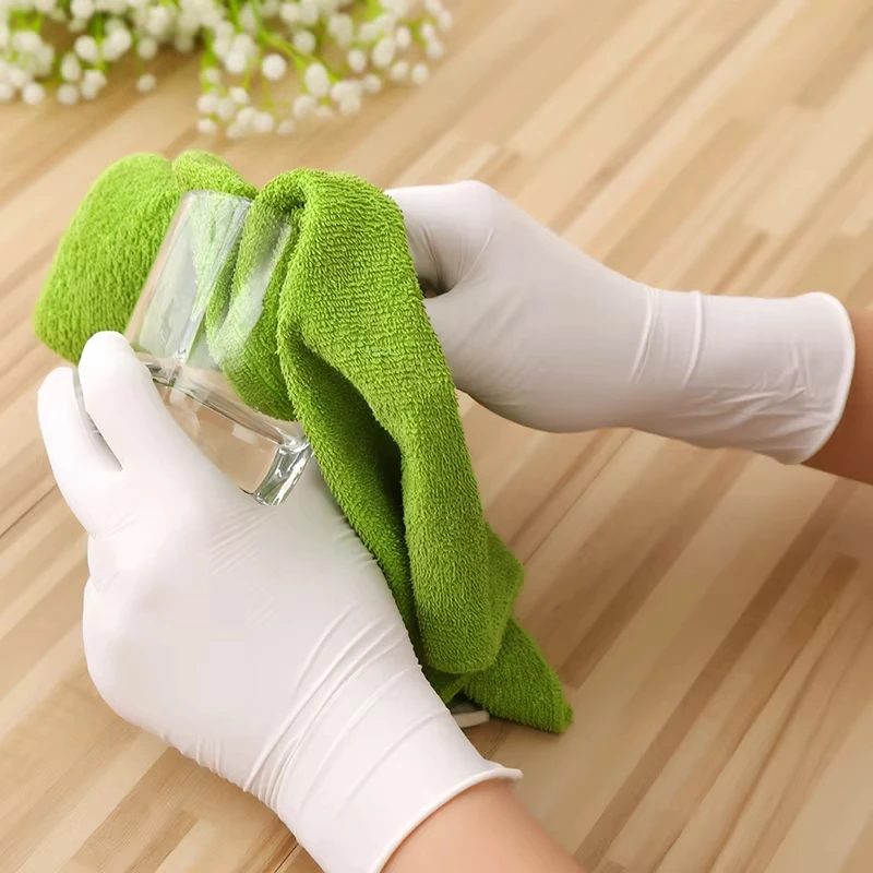 20/50/100PCS Disposable White Nitrile Gloves Household Cleaning Gloves Kitchen Cooking Tattoo Pet Tools Waterproof Latex Free