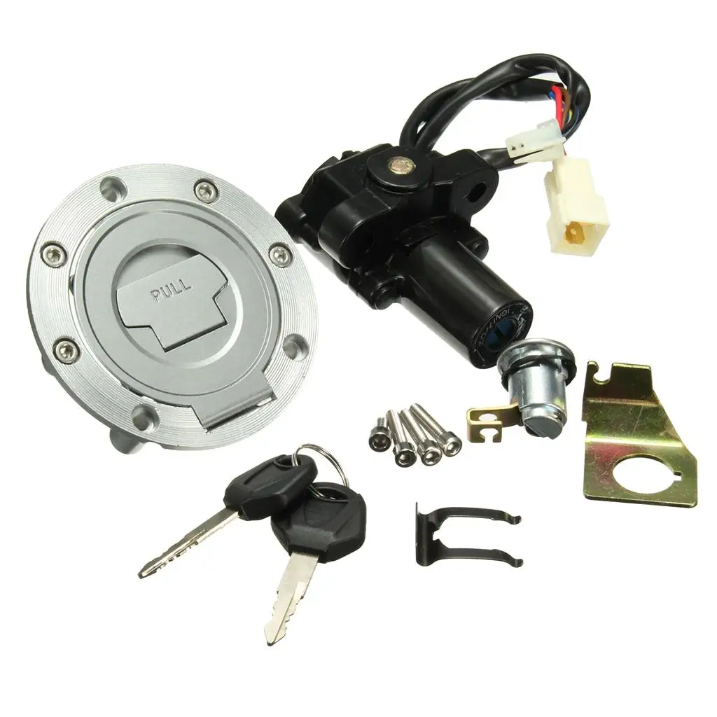 

Ignition Lock Gas Cap Cover Seat Key Set Durable Motorcycle Switch Replacement for Yamaha YZF R1 R6 FZ1 FZ6