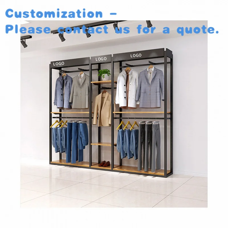

custom.Kainice Customized Boutique Display Furniture Retail Men Clothing Store Garment Rack Hanging Clothes Showroom