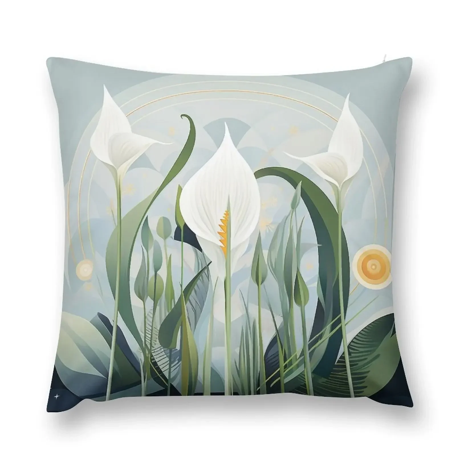 Cute Peace Lilly Art- Florist's Birth Flower - Lily Throw Pillow Pillow Case luxury home accessories sleeping pillows pillow