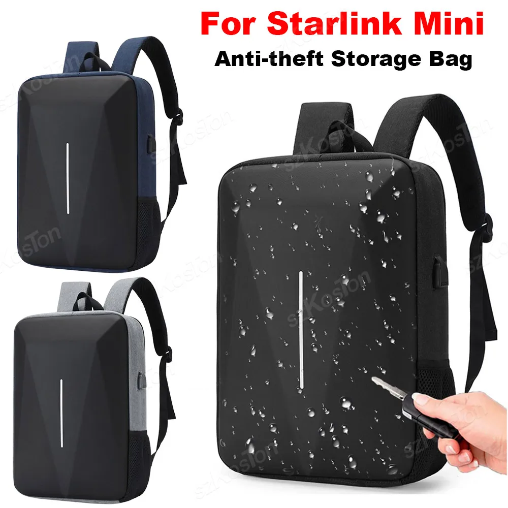 

For Starlink Mini Portable Storage Bag Anti-theft Backpack for Cables Power Supply Kickstand Pipe Adapter Waterproof Travel Bag