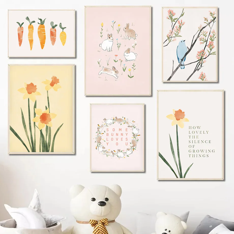Easter Spring Pastels Minimalism Canvas Painting Nordic Posters And Prints Wall Art Pictures For Living Room Home Decor