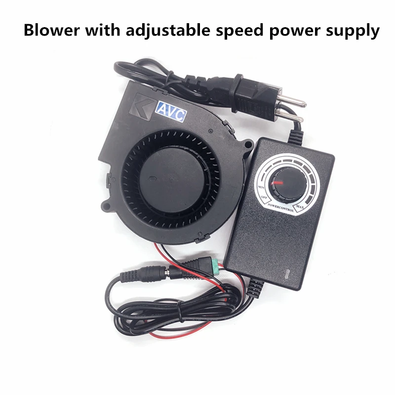 

New BA1003B12U 9733 9cm 12V 2.4A Centrifugal Turbo Blower with Speed Adjustable Power Adapter BBQ High Air Volume Cooling Fan