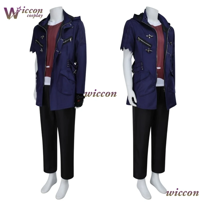 CosR Game Nero Cosplay Devil May Cry 5 Cos Costume White Grey Wig Suit Comic-Con Halloween Party Outfit Men Coat Gloves view 5