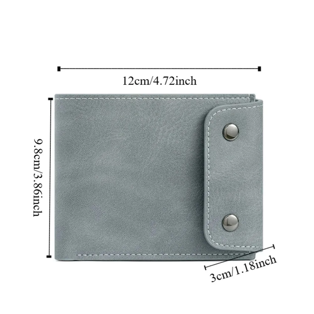 Portable Business Men's Short Wallet Cash Bag Pu Leather Male Bifold Wallet Casual Solid Color Credit Card Holder Travel