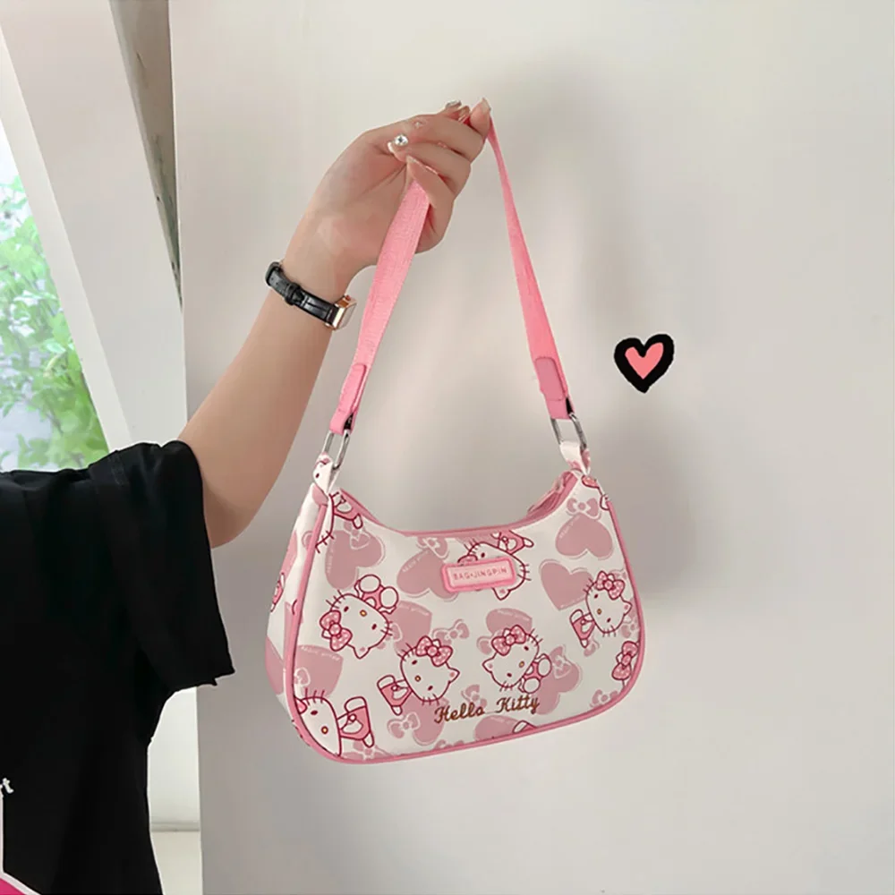 

Sanrio Hello Kitty Bags Anime Women's Shoulder Bag Fashion Pouch Kawaii Tote Handbags Mymelody Kuromi Cartoon Purse Gifts