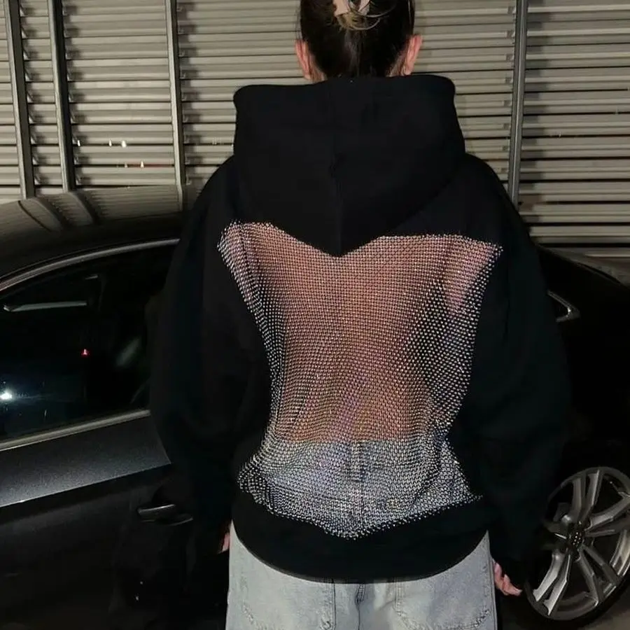 

Новая женская одежда в стиле ретро Spicy Girl, осенне-зимняя новая женская одежда Y2K, модная женская толстовка с капюшоном и открытой спиной