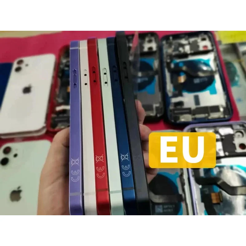 For Iphone 12 Full Assembly Back Housing New Change Repair Middle Chassis Frame Back Cover Battery Rear Door Parts