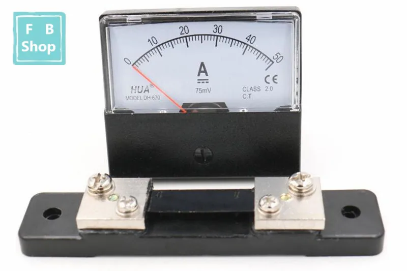 1Set DH-670/CQ-670 50A DC With Shunt Analog Amp Panel Meter Current Ammeter