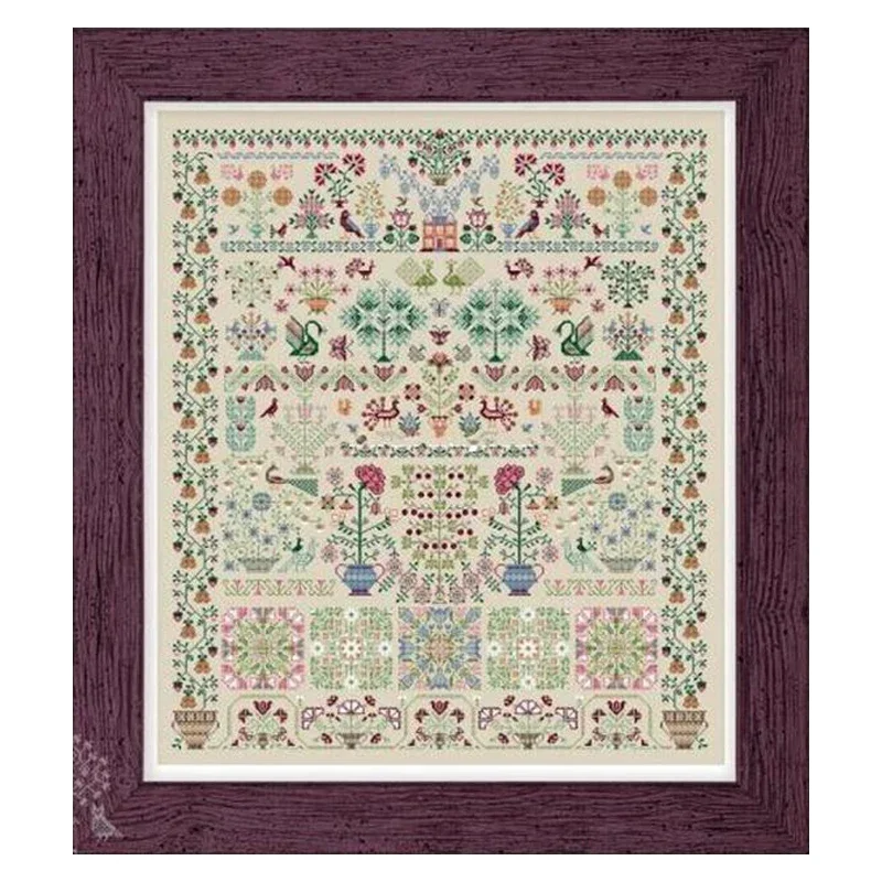 

Amishop Gold Collection Lovely Counted Cross Stitch Kit Owl Forest Eternal Garden Flowers Animals Birds Pattern