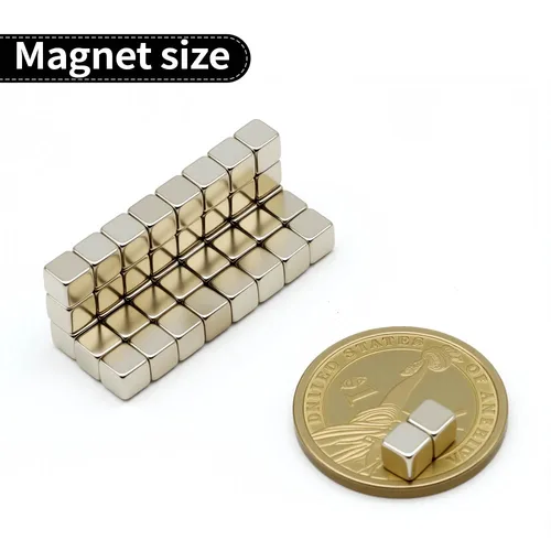 Imagen 2 del producto Imán de neodimio súper fuerte de 5x5x5mm N35 NdfeB bloque magnético permanente imanes potentes imán de refrigerador