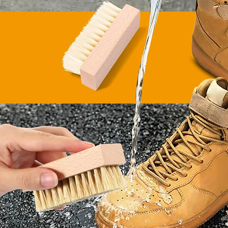 3 Pcs Sneaker Shoe Cleaner Brush Set Include Boar Cleaning Brush And Plastic Bristles Shoe Clean Brush With Microfiber Cloth