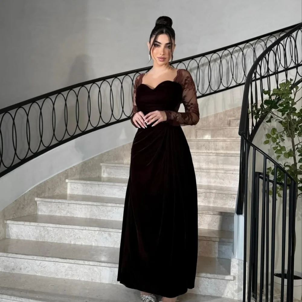 

Индивидуальные современные стильные вечерние кружевные плиссированные платья с рюшами и прямым квадратным вырезом, длинные платья на заказ, доступные размеры, сексуальные