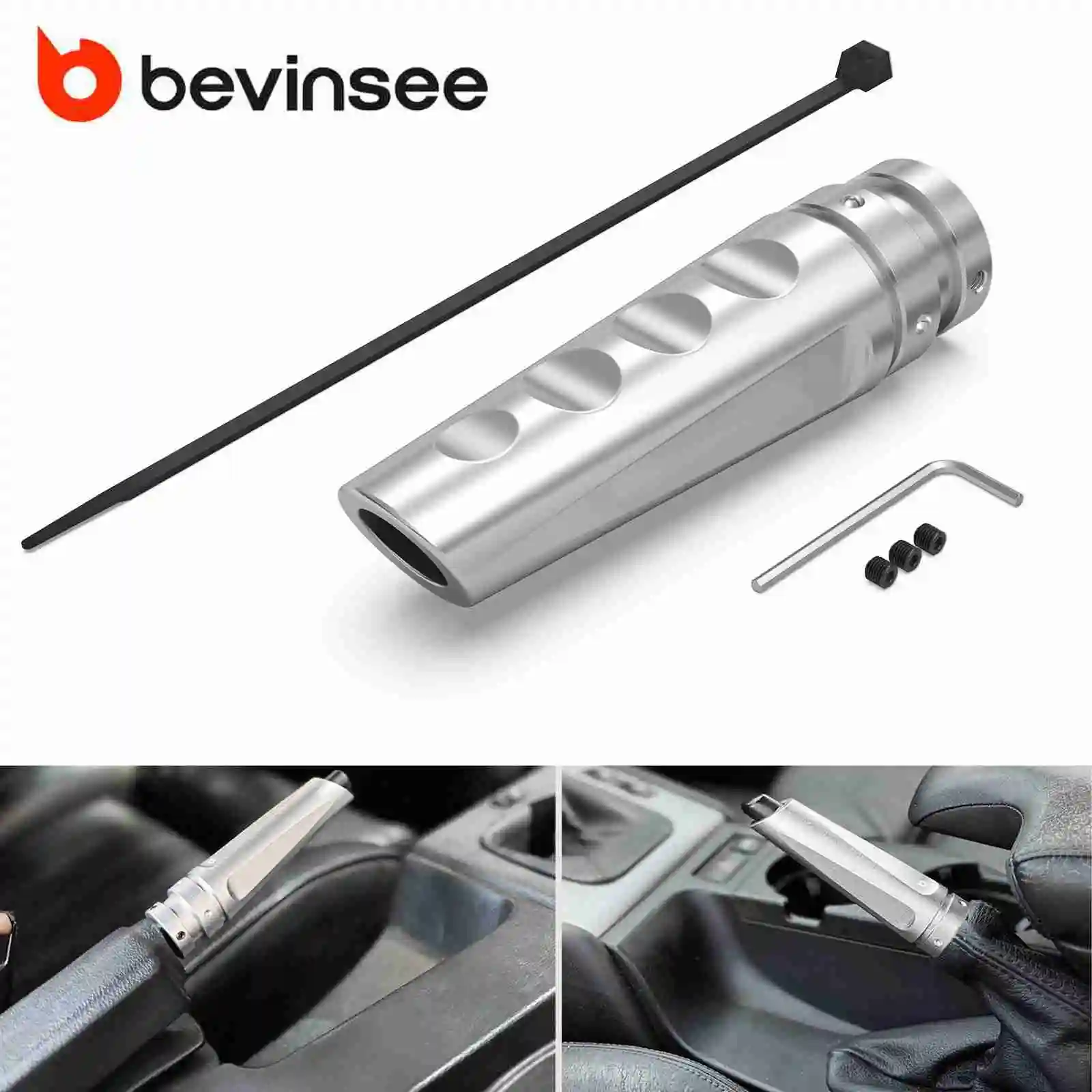 BEVINSEE Aluminum Hand Brake Handle For BMW E46 E36 M3 E39 E60 E61 E34 M5 E87 E81 E82 E65 E66 X3 E83 X6 X5 E53 E70 X6 SAV Z3 Z8