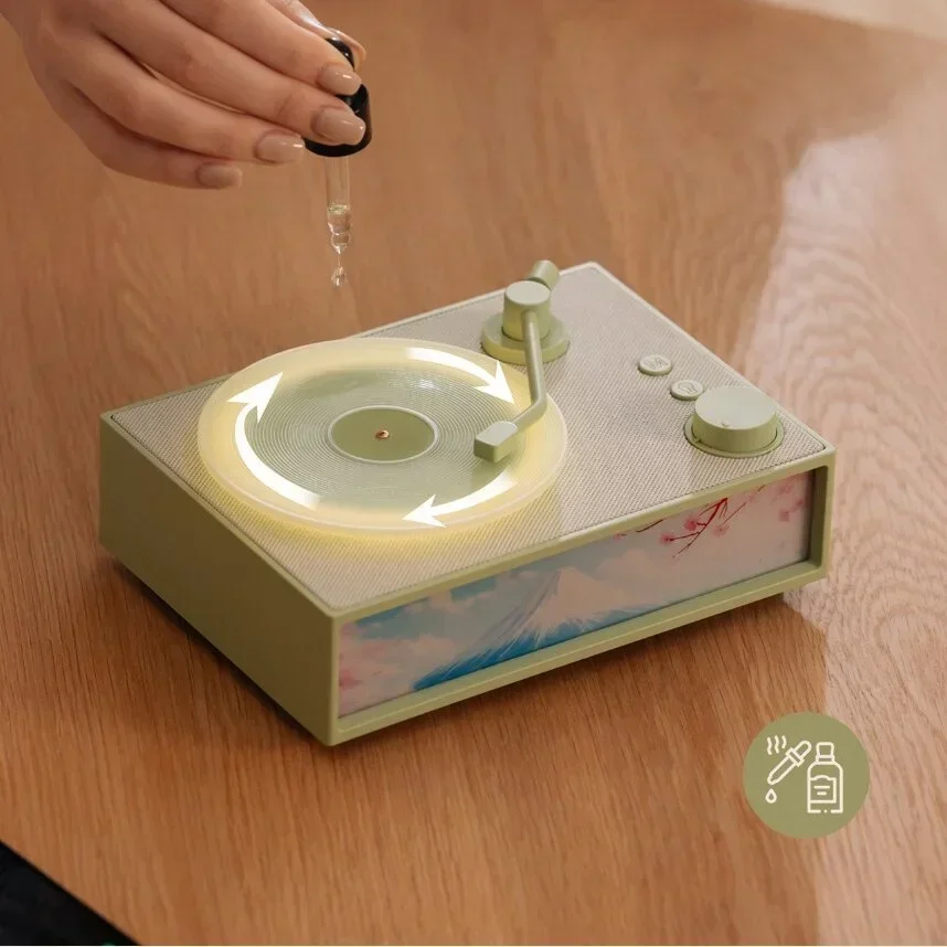 Креативный беспроводной динамик в стиле ретро, новый дизайн виниловой пластины с функцией ароматерапии и ночным светом