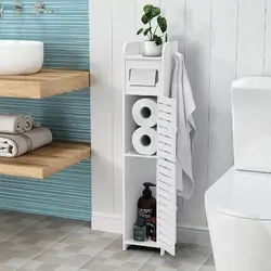 Toilet Storage Cabinet with Paper Holder