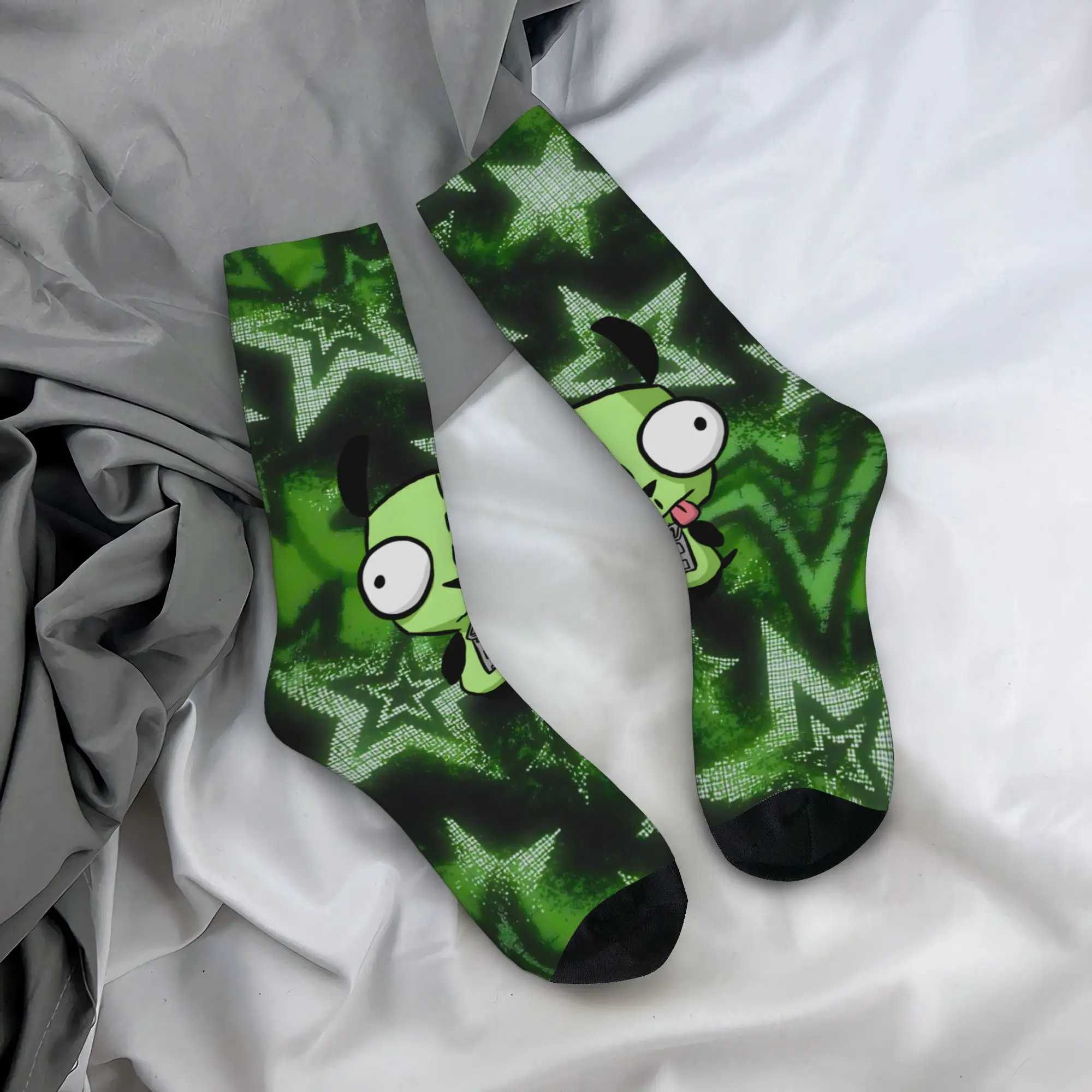 Winter Warm Crazy Design Men's Women's Invaders Zim Gir Socks  Sweat Absorbing Football Socks