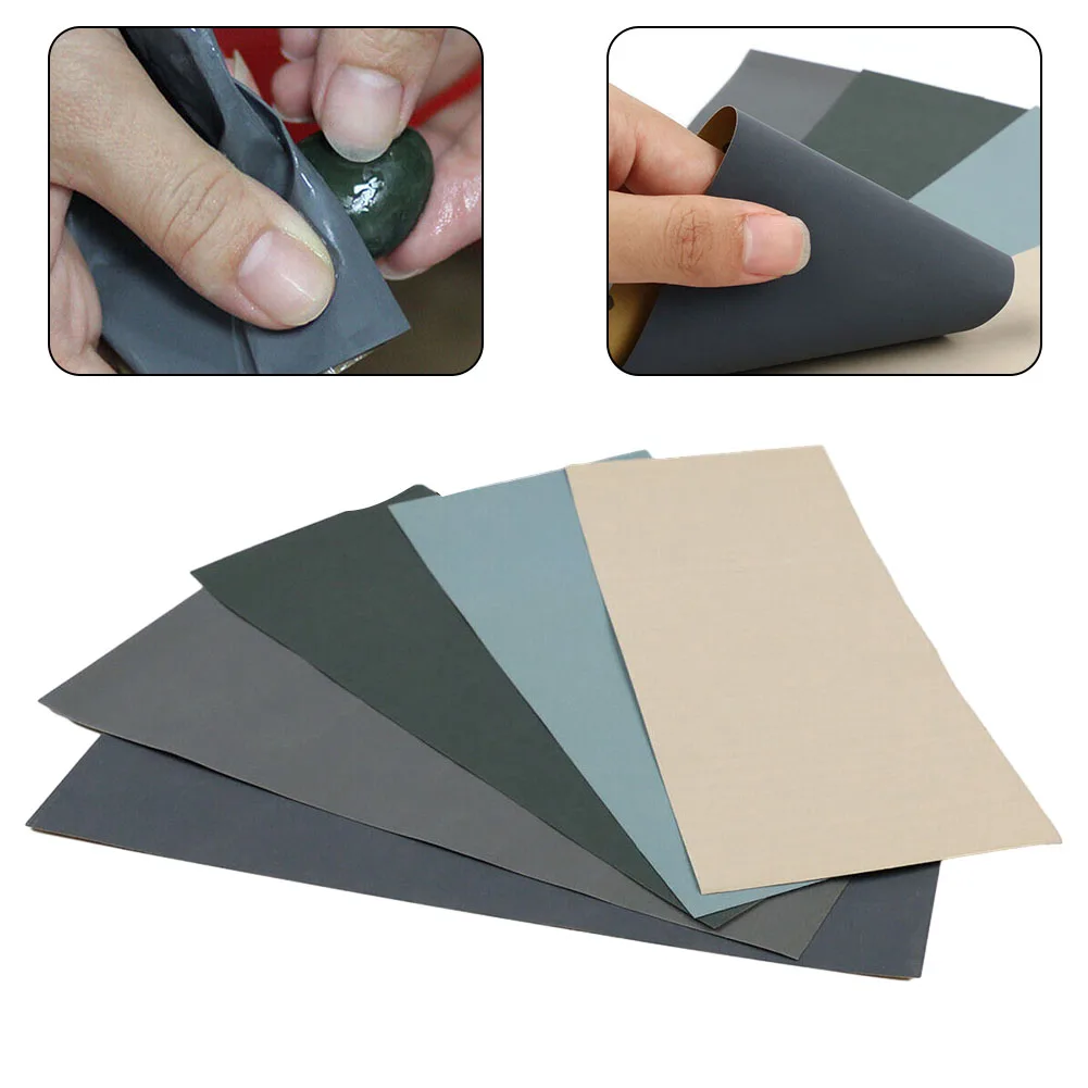 5 Stück nasses und trockenes Schleifpapier, Schleifpapier, 2500 3000, 5000, 7000, gemischte Körnungen, wasserfestes Carborundum-Schleifpapier