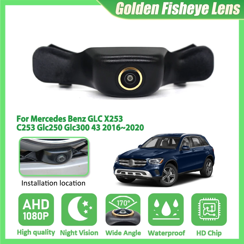 

Автомобильная камера переднего вида для Mercedes Benz GLC X253 C253 Glc250 Glc300 43 2016 ~ 2019 2020 HD ночного видения водонепроницаемый парковочный логотип