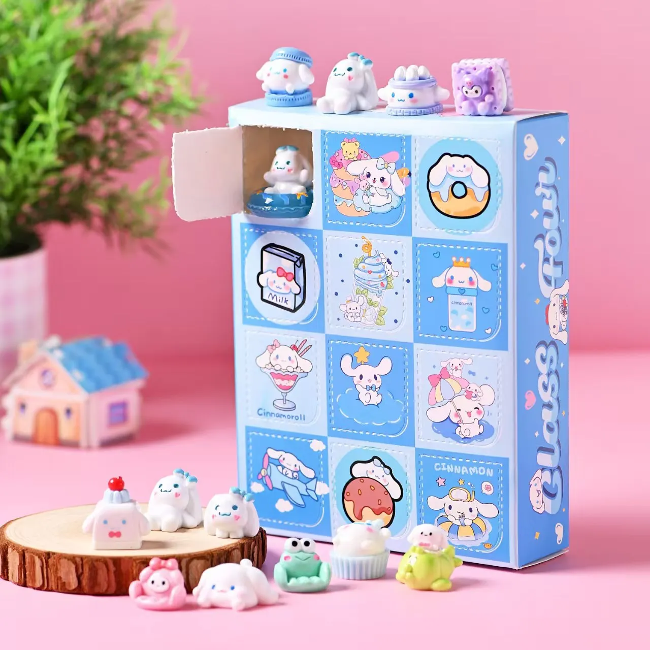 12pcs Anime New Kitty Keychain Pendant Blind Box Toy Kuromi Children's Christmas Gift Prize Toys