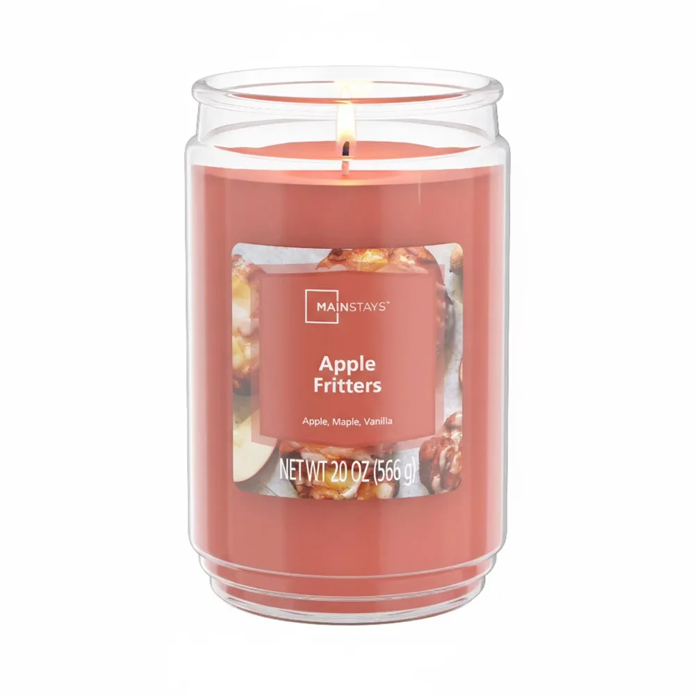 Vela aromática grande de 20 oz con aroma a frituras de manzana en frasco de vidrio, vela de cera de soja de llama única de larga duración para decoración del hogar, aromaterapia, set de regalo, aroma dulce de panadería para otoño, cocina y comedor.