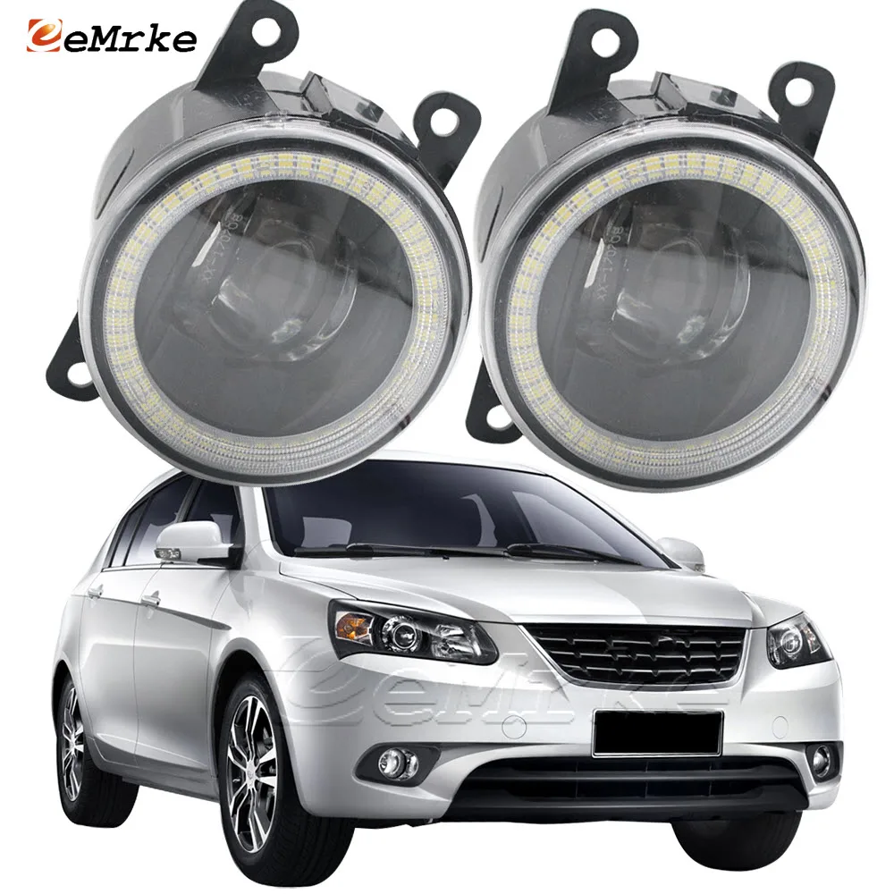 

Pair Led Fog Lights Cut-Line Lens for Geely Emgrand 7 EC7 EC715 RV Angel Eye DRL Daytime Running Lights Car Styling Head Light