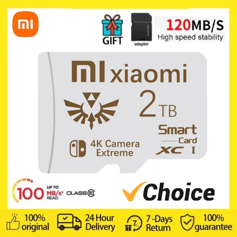 Xiaomi Class10 Smart Memory Card 512GB 1TB High Speed Micro TF Sd Card 2TB Real Capacity Small TF Card USB Flash XC For Camera