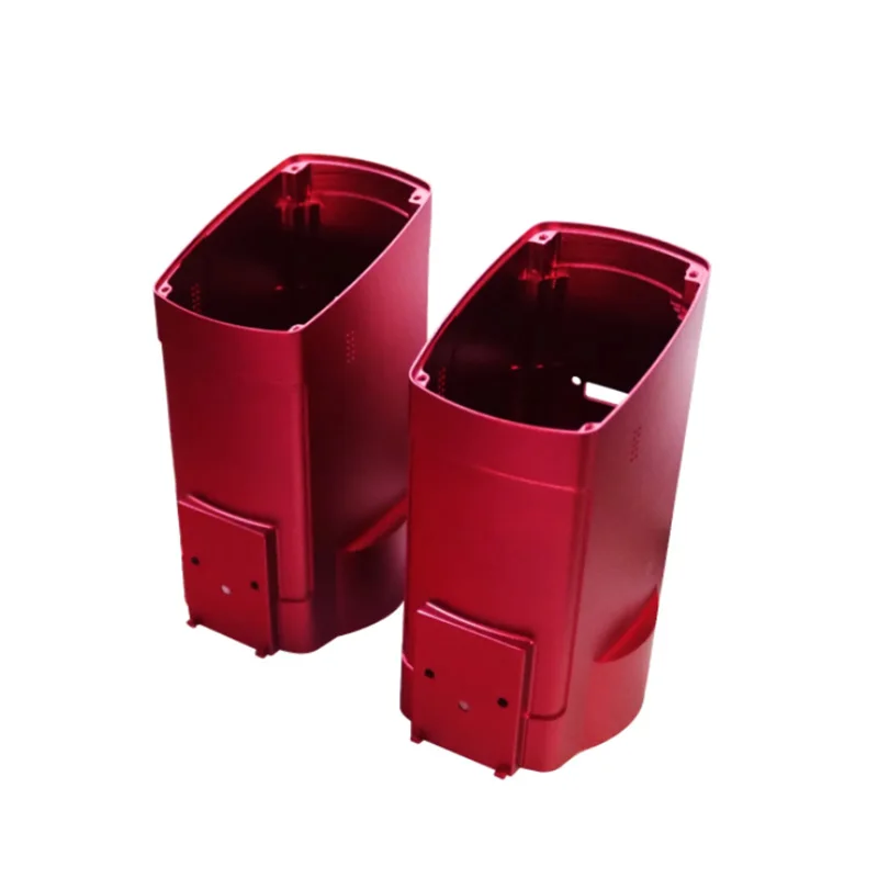

Red anodized aluminum alloy CNC precision machining equipment cavity shell instrument special-shaped housing assembly set