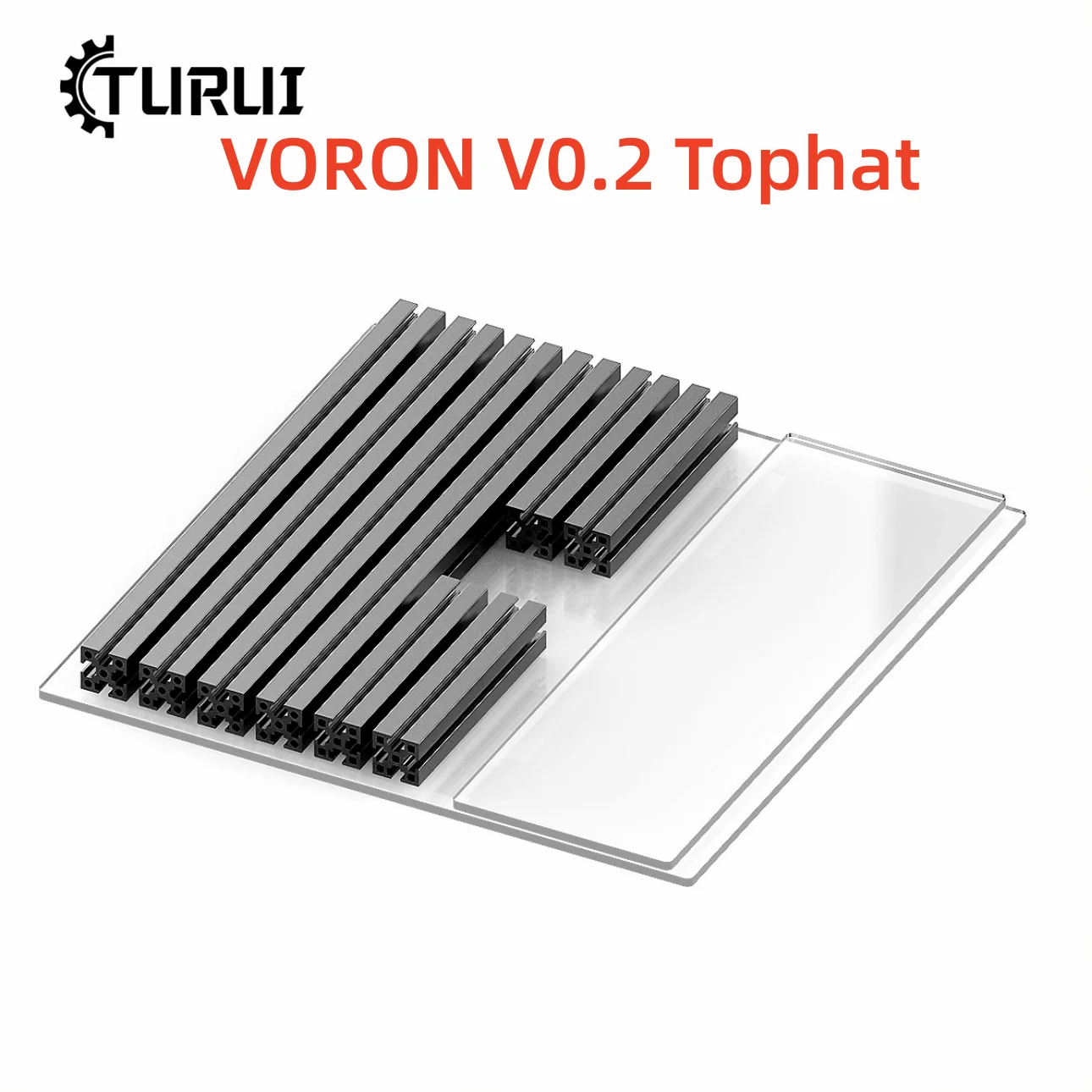 

TURUI VORON V0.2 Pro Tophat Top Cover Module 1515 Profile and Clear Acrylic Plate for 0.2 3D Printer Parts