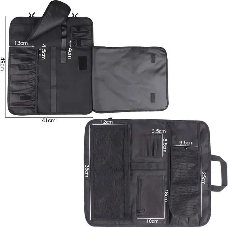 16 فتحة في الهواء الطلق نزهة سكين الطاهي حقيبة لفة حقيبة المهنية طوي حمل الساطور القطاعة Santoku سكين تخزين جيوب